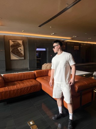 White Cargo Shorts with Pocket Detail view 2