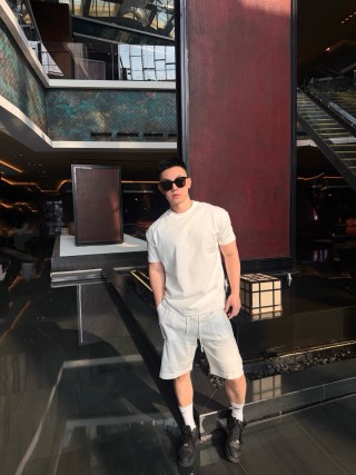 White Cargo Shorts with Pocket Detail view 3