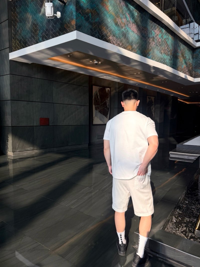 White Cargo Shorts with Pocket Detail view