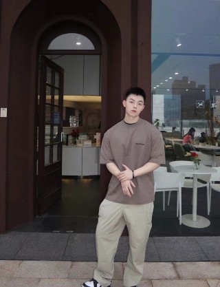 Balenciaga Taupe Logo T-Shirt view 9
