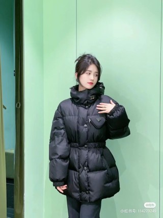 Prada Black Quilted Down Jacket view 5
