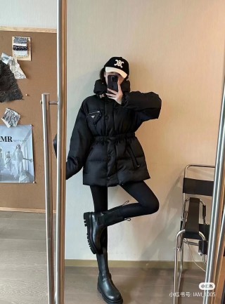 Prada Black Quilted Down Jacket view 7