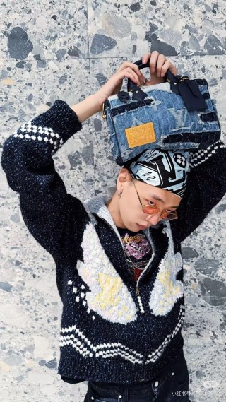Black & Gold Argyle Knit Zip Jacket view 3