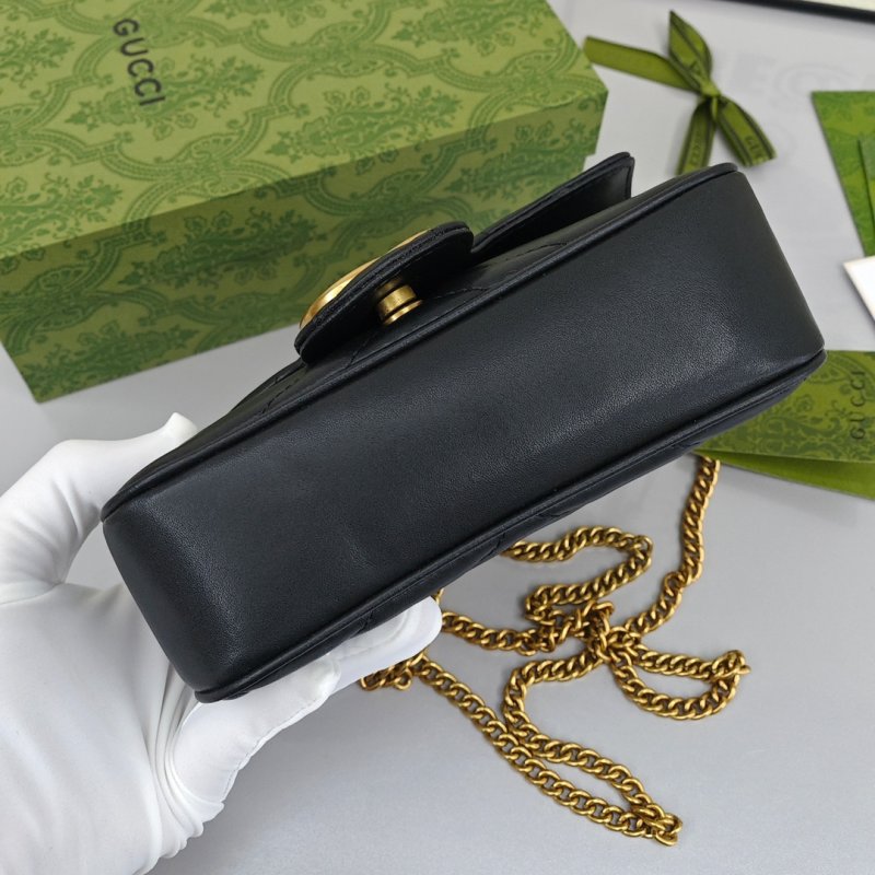 Gucci Marmont Mini Black Chevron Chain Bag view