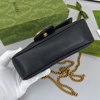 Gucci Marmont Mini Black Chevron Chain Bag view 6