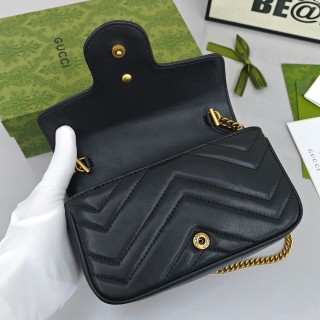 Gucci Marmont Mini Black Chevron Chain Bag view 7