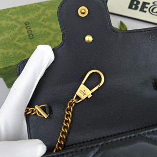 Gucci Marmont Mini Black Chevron Chain Bag view 8