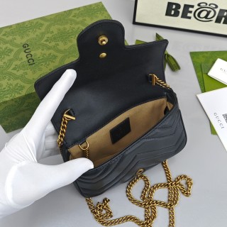 Gucci Marmont Mini Black Chevron Chain Bag view 9
