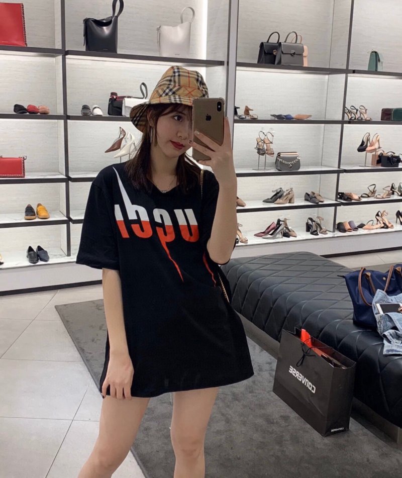 Black Oversized Graphic Logo T-Shirt Red Print