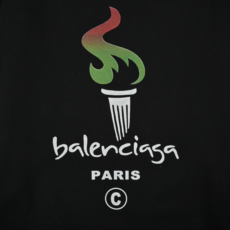Balenciaga Paris Torch Black Hoodie view