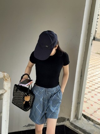 Blue Plaid Casual Shorts view 5