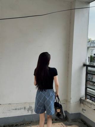 Blue Plaid Casual Shorts view 6