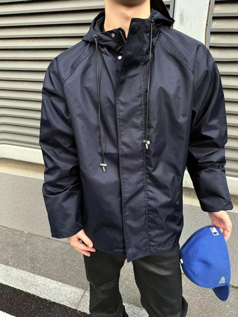 Stone Island Navy Nylon Hooded Jacket