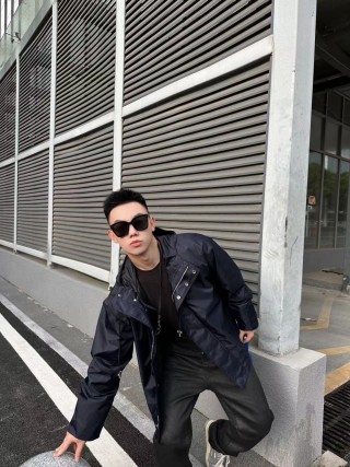 Stone Island Navy Nylon Hooded Jacket view 2