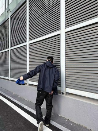 Stone Island Navy Nylon Hooded Jacket view 4