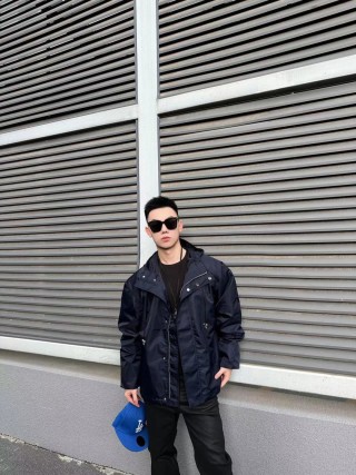 Stone Island Navy Nylon Hooded Jacket view 6