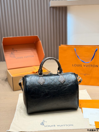 Louis Vuitton Speedy 30 Black Oil Wax Leather Bag view 5