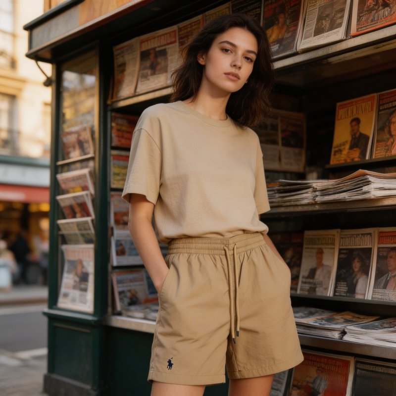 Polo Ralph Lauren Khaki Drawstring Shorts view