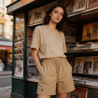 Polo Ralph Lauren Khaki Drawstring Shorts view 4