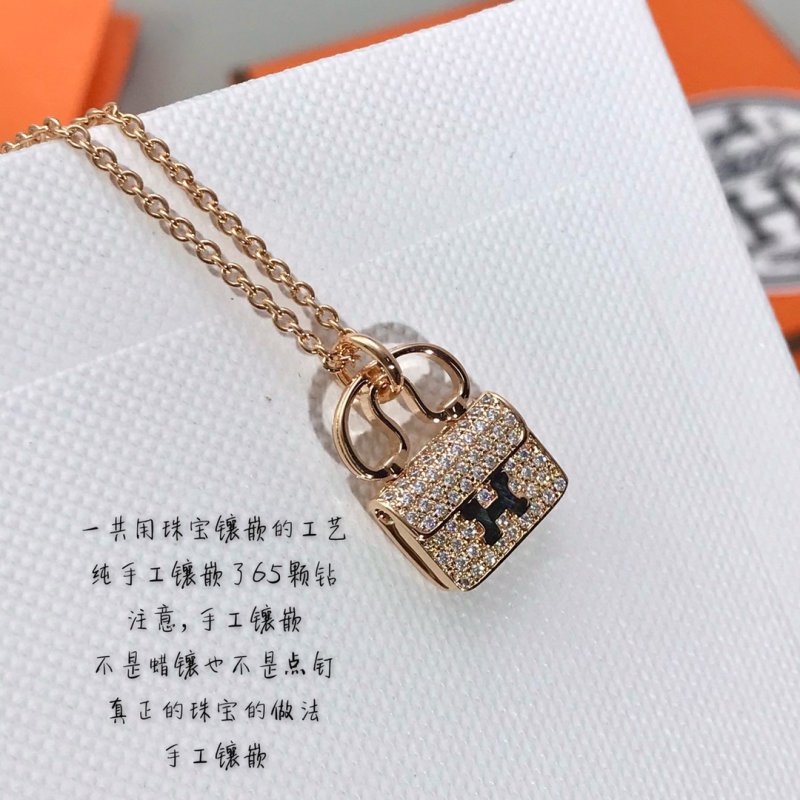 Hermès Constance Bag Pendant Necklace Gold