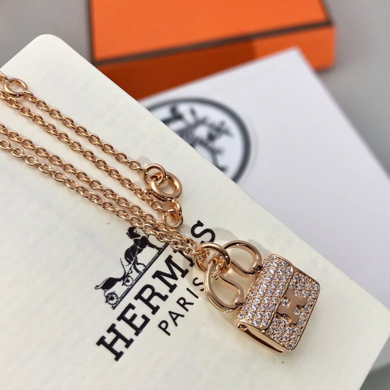Hermès Constance Bag Pendant Necklace Gold view