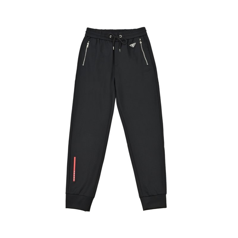 Black Relaxed Fit Cargo Jeans with Red Tape Detail view