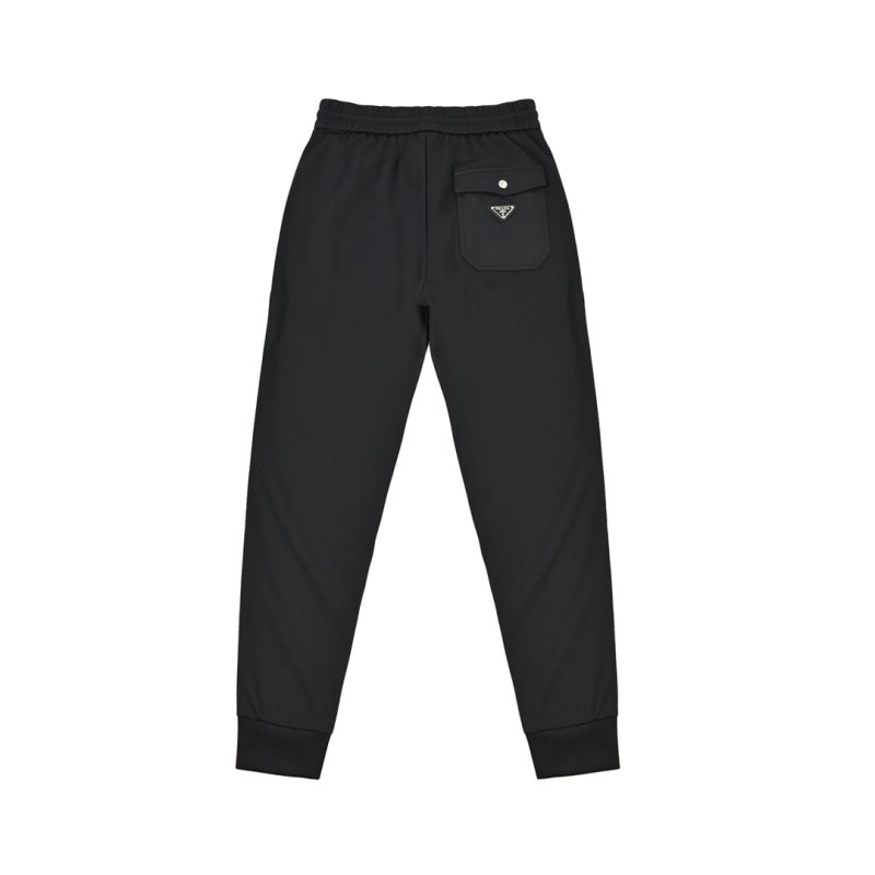 Black Relaxed Fit Cargo Jeans with Red Tape Detail view