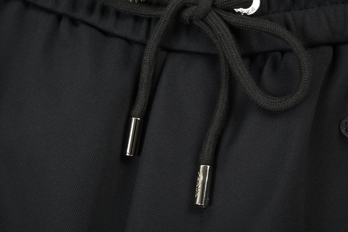 Black Relaxed Fit Cargo Jeans with Red Tape Detail view
