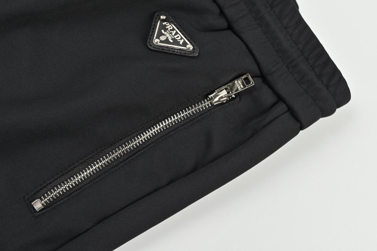 Black Relaxed Fit Cargo Jeans with Red Tape Detail view