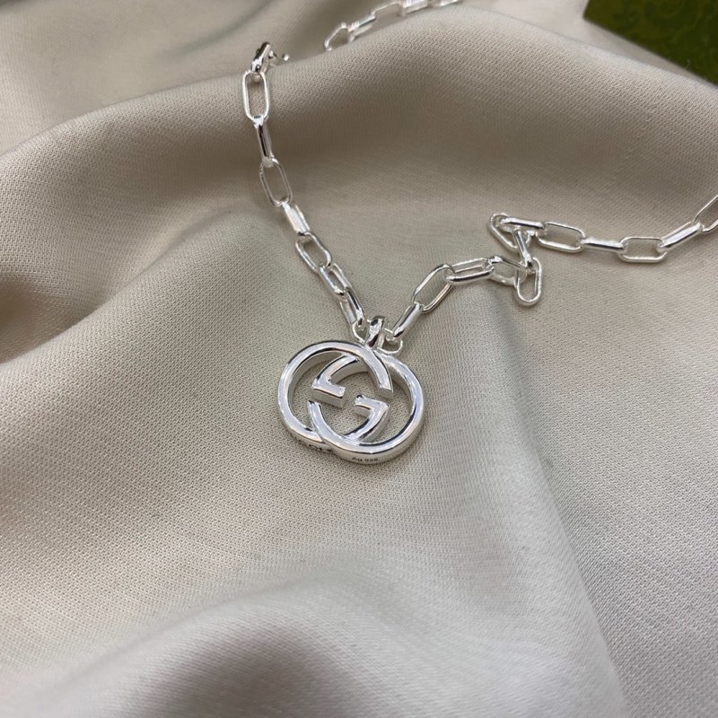Gucci Double G Silver-Tone Chain Necklace