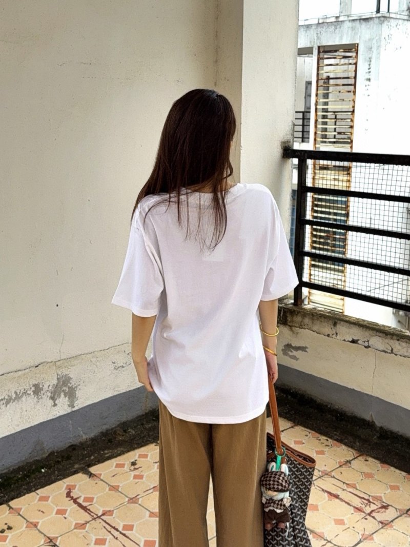 Burberry Colorblock White T-Shirt with Graphic Print view