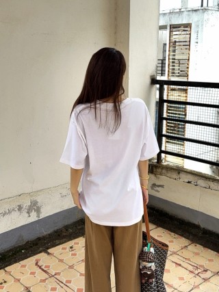 Burberry Colorblock White T-Shirt with Graphic Print view 4