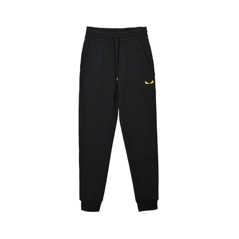 Fendi Black Track Pants with Gold FF Stripe view