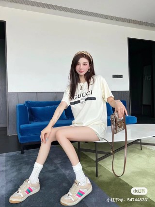 Gucci Logo Stripe Cream T-Shirt view 5