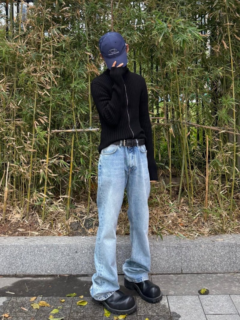 Light Blue Straight Leg Denim Jeans