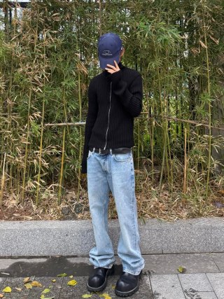 Light Blue Straight Leg Denim Jeans view 3