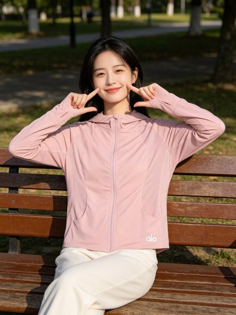 Alo Pink Zip-Up Sunprotection Jacket