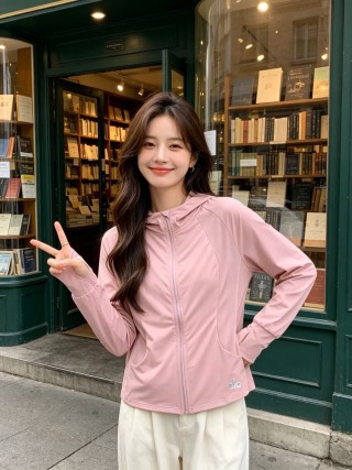 Alo Pink Zip-Up Sunprotection Jacket view 2