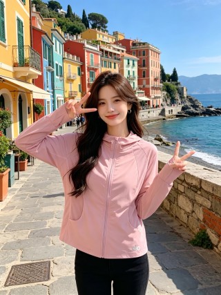 Alo Pink Zip-Up Sunprotection Jacket view 4