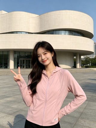 Alo Pink Zip-Up Sunprotection Jacket view 6