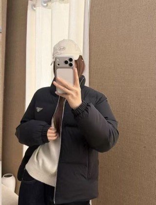 Prada Black Quilted Down Jacket view 3