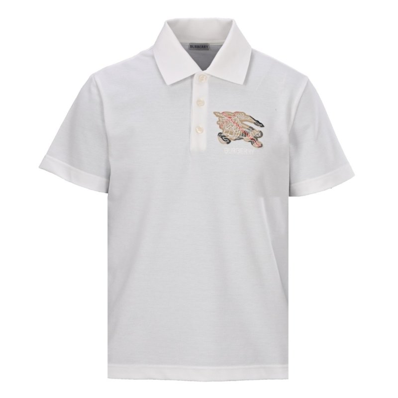 Burberry EKD Embroidered White Polo Shirt view
