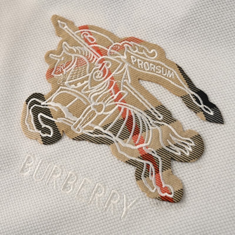 Burberry EKD Embroidered White Polo Shirt view