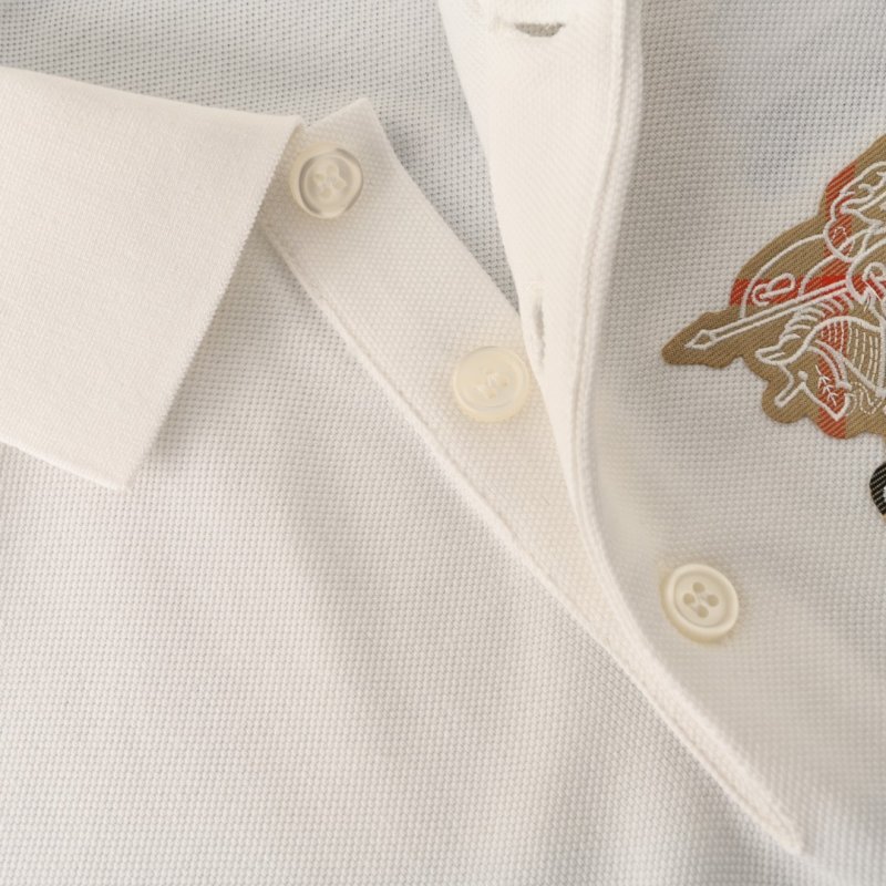 Burberry EKD Embroidered White Polo Shirt view