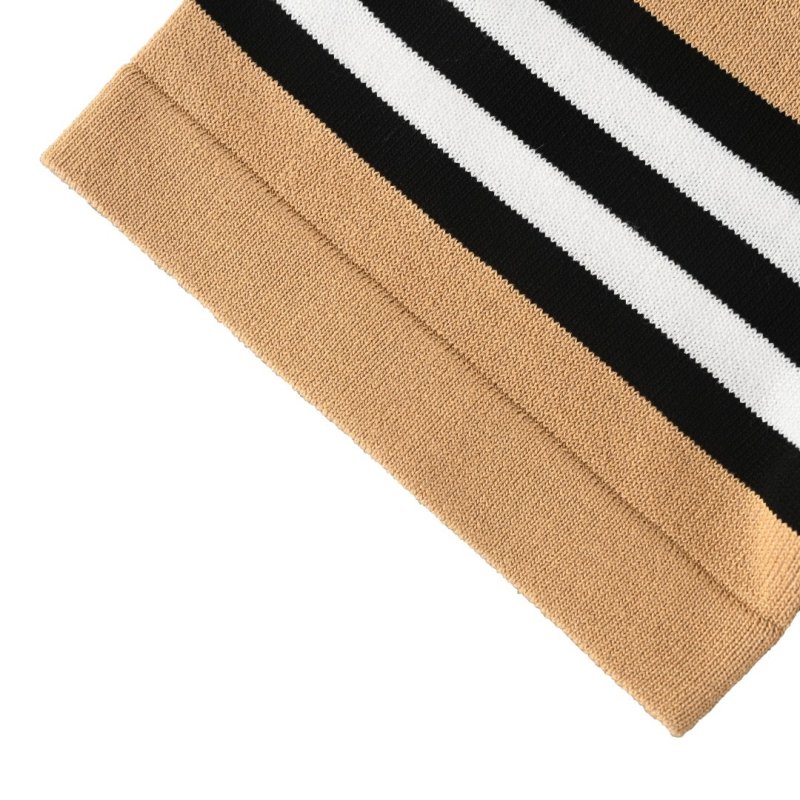 Striped Short Sleeve T-Shirt - Beige Navy Red view