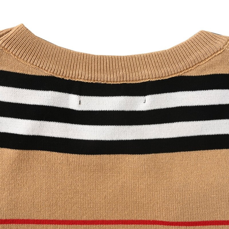 Striped Short Sleeve T-Shirt - Beige Navy Red view