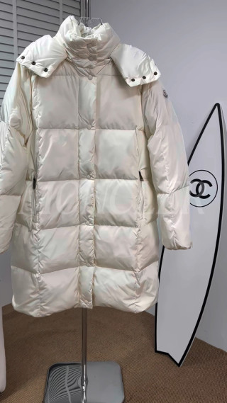 Chanel Cream Puffer Long Down Jacket