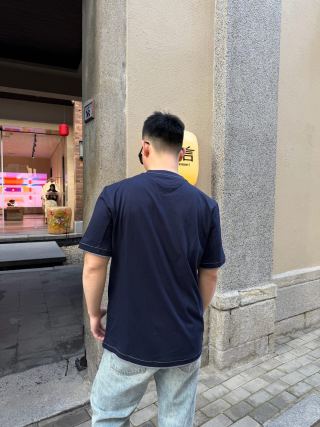 Essentials Navy Blue Short Sleeve T-Shirt view 5