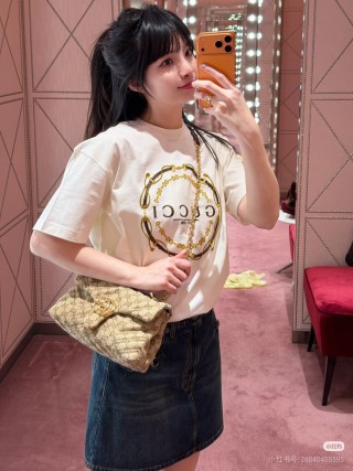 Gucci Logo Chain Circle T-Shirt Cream view 3