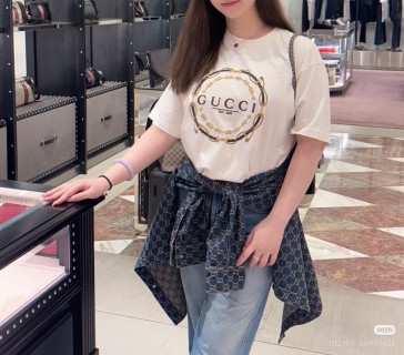 Gucci Logo Chain Circle T-Shirt Cream view 9